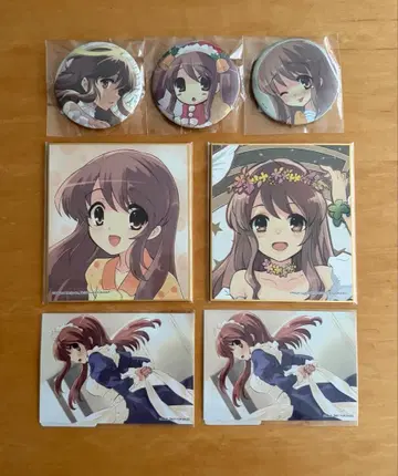 스즈미야 하루히 제비뽑기당 미쿠루 SOS단 캔뱃지 색지 클리어 포스터