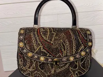 비즈 자수 페이즐리 파티 백