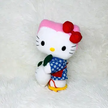 레어 새상품급 키티 지역 한정판 봉제 인형 마스코트 사쿠라지마 대근