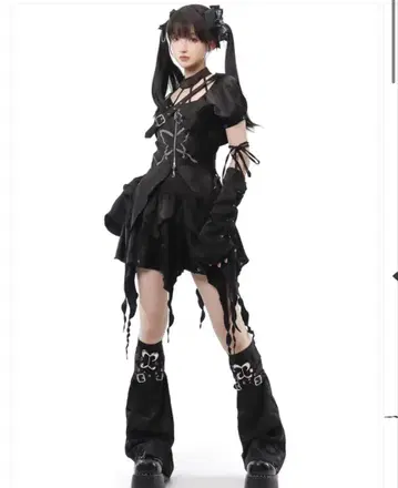 새상품급 belchic 버터플라이 불규칙 디자인 셋업 & 레그 워머