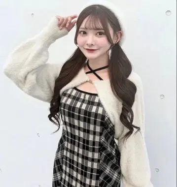 NOMAE oneway 재기 볼레로 롱 체크 원피스