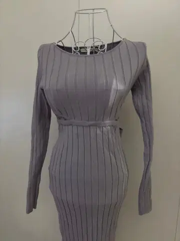 ROYAL party 리브레이스 니트 원피스 긴팔