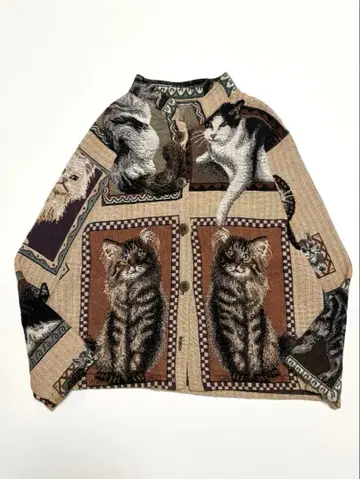 SUGAR STREET 고블랑 직조 고양이 자켓 애니멀