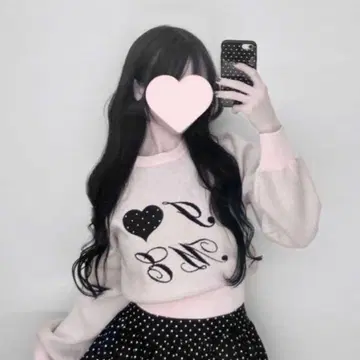 OLIVE des OLIVE miko 콜라보 I LOVE ME 니트 핑크