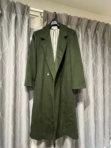 올리브 그린 트렌치코트 남성용 여성용