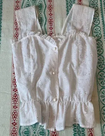 70s 유럽 구제 의류 vintage 프랑스 앤티크 봄 자수 블라우스