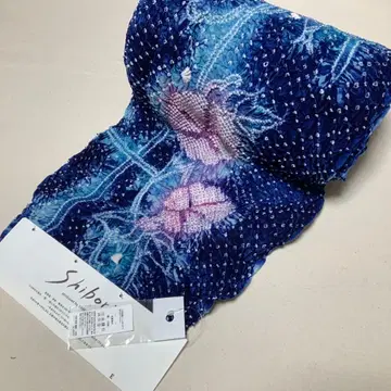 아리마츠 시보리 유카타 옷감 Shibori 아사가오