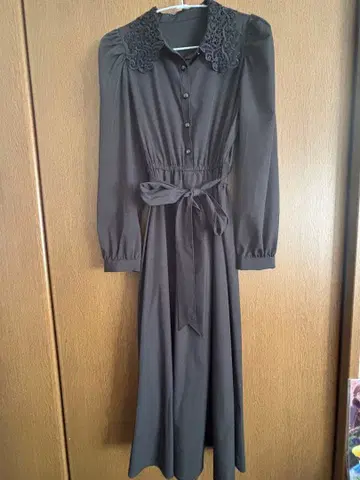 그레일 블랙 레이스 리본 벨트 원피스 할로윈 코스프레