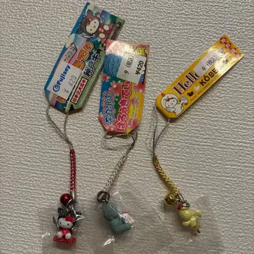 [ 미사용품 ] 고베 나라 지역 한정 키티 스트랩 3종 세트