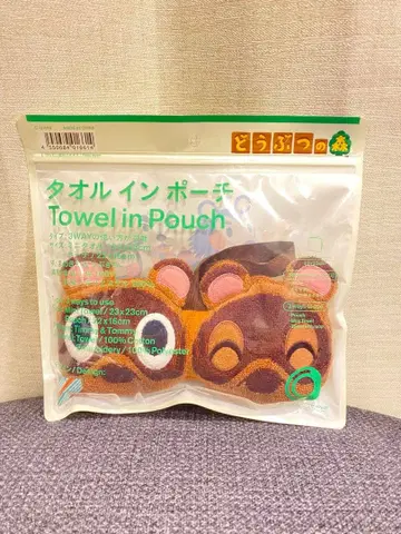 모여봐요 동물의 숲 타월 인 파우치 패밀리마트 한정 상품