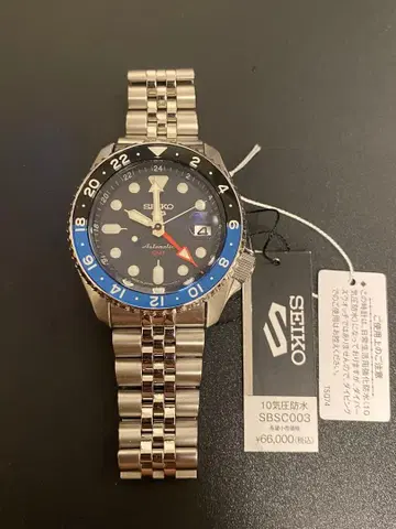 미사용 새상품 SEIKO SBSC003 5 스포츠 GMT