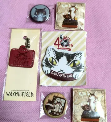 와치필드 고양이 다얀 캔 배지 꼬마 네임택 미사용 4개 세트