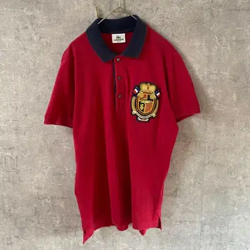 LACOSTE 라코스테 피케 셔츠 크레스트 반팔 레드 사이즈 2