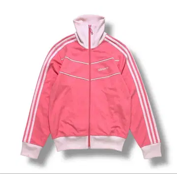 새상품급 아디다스 트랙 자켓 삼선 라인 저지 핑크 저지 레어 M
