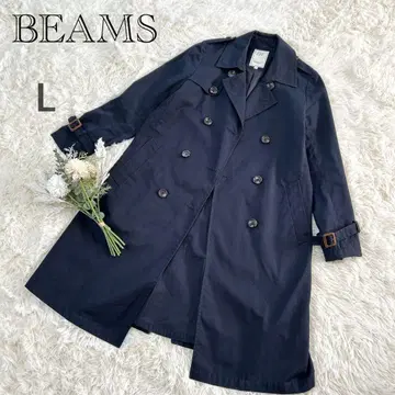 B:ming by BEAMS* 트렌치코트 소매 벨트 네이비 심플 L