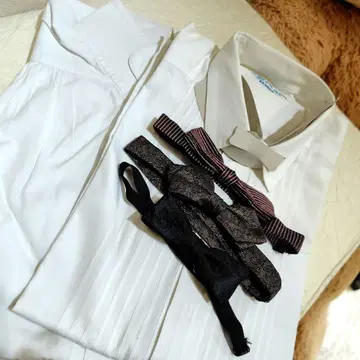 남성용 드레스 셔츠 2벌 나비 넥타이 3개 포멀