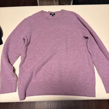 UNIQLO 캐시미어 니트 스웨터 XL 옅은 핑크