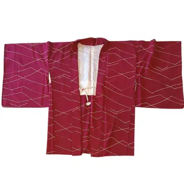 빨간 물결 무늬 겉옷 약 70cm 기모노 여성용 레트로