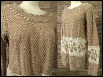 G2 SN68 미사용 엑시즈팜 눈꽃 패턴 샤기 니트 스웨터 M