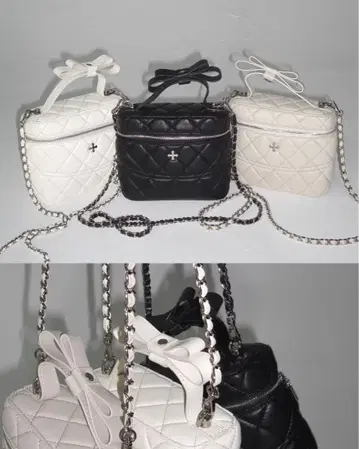 andwang 프티 리본 뷰티 파우치 블랙