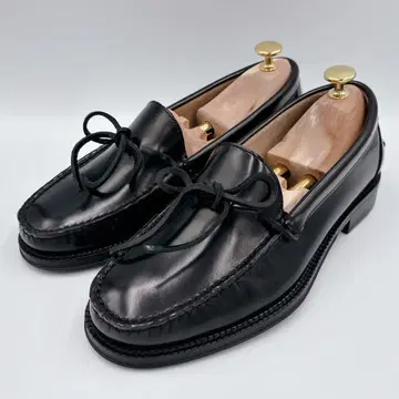 [새상품급] 가죽 로퍼 리본 태슬 천연 가죽 25.5 39 블랙