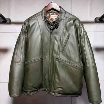 Evisen 가죽 오버 사이즈 다운 자켓