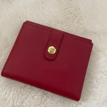 일비종떼 가죽 빨간색 이단 접이식 지갑