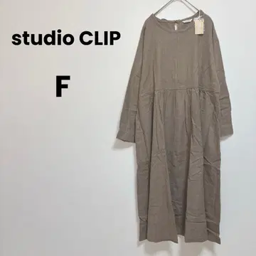 미사용 택 포함 [스튜디오 클립] 롱 원피스 긴팔 (F) 허리 절개