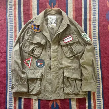 [럭셔리 패치] 정글 퍼티그풍 밀리터리 자켓 리메이크 올리브 L