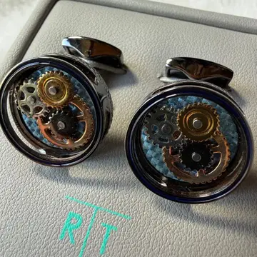 타테오시안 RT 기계식 커프스 링크 실버 x 블루 커프스