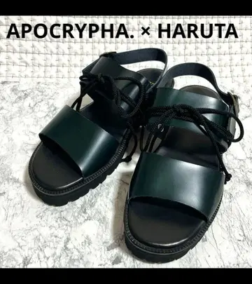 컨디션 최상 APOCRYPHA. HARUTA 샌들 그린 천연 가죽 LL