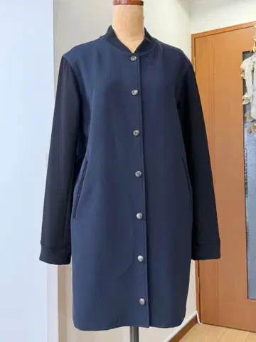 두젬클래스 노카라 자켓 네이비 폴리에스테르 혼방 M