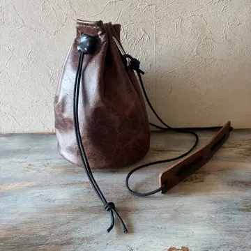 복조리 천연 가죽 브라운 숄더백 이탈리아 가죽 풀업 가죽