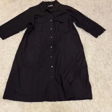 마가렛호웰 셔츠 원피스 블랙 실크 혼방 루즈핏 M 사이즈 상당