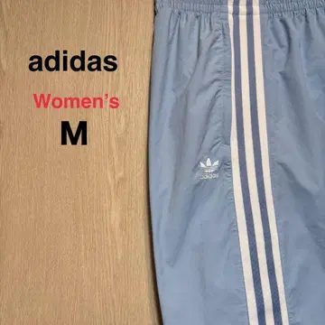아디다스 오리지널 저지 팬츠 여성용 M 스카이블루 자수 로고