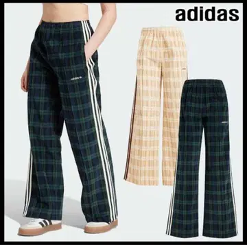 adidas W CORDUROY TARTAN WIDE LEG PANTS