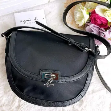 미사용급 agnes b. 에네스베 숄더백 나일론 블랙