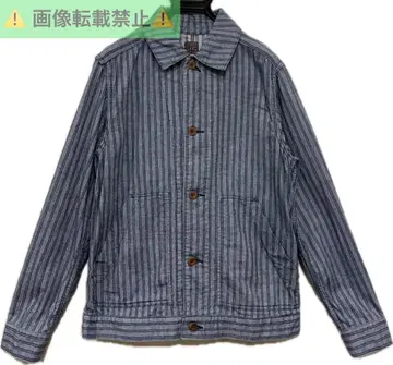*모모타로 진즈 인디고 스트라이프 셔츠 자켓 42