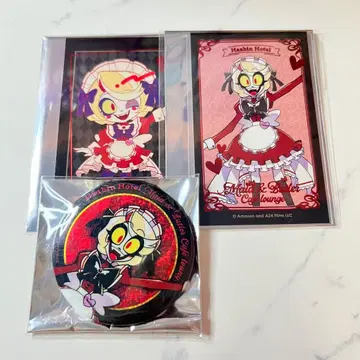 해즈빈 호텔 애니메이트 카페 찰리 캔뱃지 금박 카드 세트