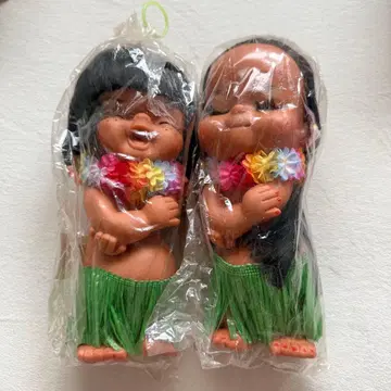 [ 미개봉 ] 하와이 빈티지 플라 인형 페어 26cm 빅 사이즈