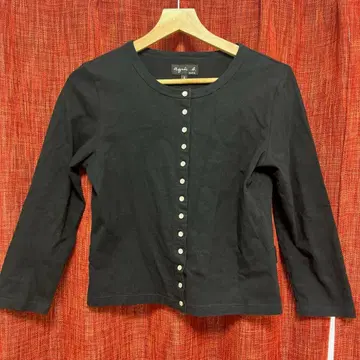 아네스베 가디건 코튼 스테디셀러 인기 블랙