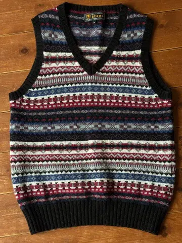 BEAMS PLUS 페어아일 니트 베스트 울 빔즈플러스