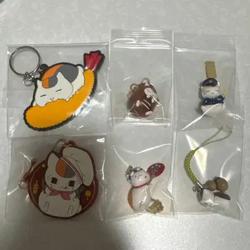 나츠메 우인장 냥코 선생님 고무 키홀더 스트랩 오징어구이 역장 축제