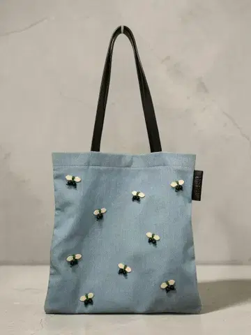 ANNA SUI 안나수이 체리 비즈 자수 토트백 블루