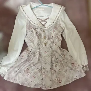 리즈리사 정품 LIZLISA Sewing Bear 패턴 셋업 핑크