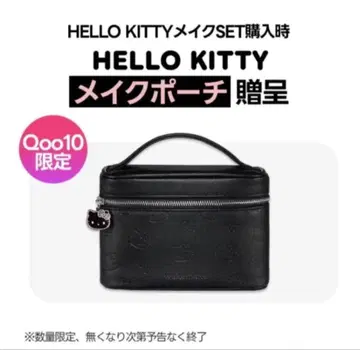 웨이크 메이크 HELLO KITTY 메이크 파우치 블랙