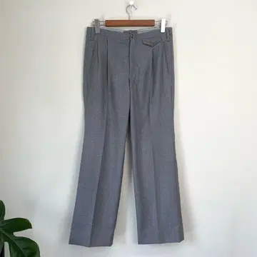 70s 유로 투 턱 플레어 슬랙스 그레이 빈티지 구제 의류