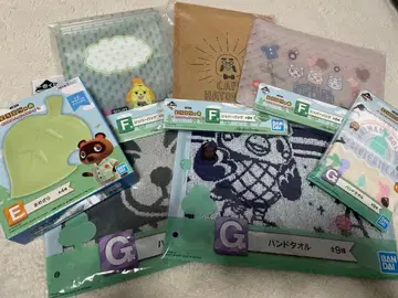 [미개봉 새상품] 동물의 숲 훼미리마트 제일복권 E.F.G상 세트