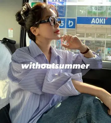 완판템 withoutsummer david shirt 블루 셔츠