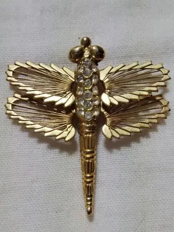 모네 잠자리 빈티지 브로치 골드